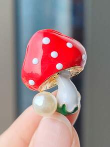 1pc Cute Mushroom Brooch, Fashion Creative Exquisite Small Pin, Anti-Exposure Clothing Accessory - Little Mushroom - View 8