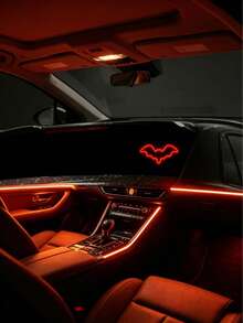 Solar Powered Bat Shaped Suction Cup Car Atmosphere Light, Halloween LED Decorative Light, Suitable For Car Windows, Interior Decoration And Car Hanging System, Solar Powered Decorative Lighting - Bat Lamp - View 7