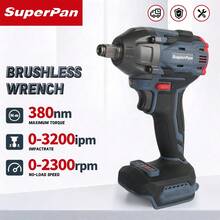 SuperPan Brushless Impact Wrench, 1/2 Inch Drive Cordless Power Tool, Bare Tool (Battery Not Included) - Blue - View 1