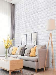 25pcs 3D Brick Texture Wall Stickers, Self-Adhesive Wallpaper, Beautiful Waterproof Oil-Proof Easy To Cut, Suitable For Living Room Bedroom Kitchen - Multicolor - View 6