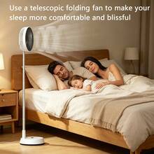 Portable Desktop Electric Fan 5400/7200mAh Ultra Long Battery Life USB Rechargeable Foldable Telescopic 90° Rotating Floor Mini Fan Timer Remote Control Auto Oscillation Essential Cooling Tool For Hot Weather Holidays - Multicolor - View 3