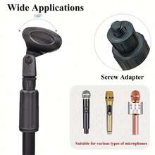 Heavy-Duty Thickened Metal Microphone Floor Stand, Stable And Anti-Shake, Rotatable And Height-Adjustable, Professional Live Broadcast, Performance And Recording Accessory - Black - View 4