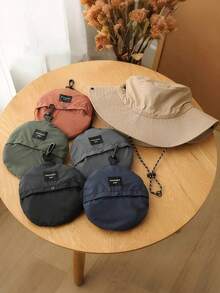 1 buah Topi Ember Tahan Air, Desain Satu Bagian, Dapat Dilipat untuk Penyimpanan, Ringan dan Cepat Kering, Topi Pelindung Matahari untuk Wanita, Perjalanan Luar Ruangan, Pantai, dan Kembali ke Sekolah - A - View 1