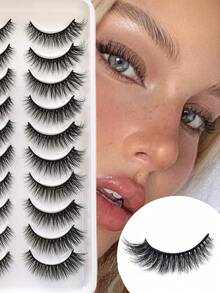 10對歐美風自然濃密假睫毛 大容量一體式睫毛 - 查看 1