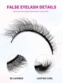 ENCHUW 6 Pairs Full Strip False Eyelashes, Fluffy Natural Lightweight Soft Daily Wear Strip Lashes - Black - View 3