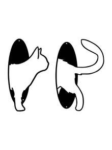 1pc Cat Head & Tail Metal Wall Art, Metal Cat Line Art, Cat Lover Gift, Cat Metal Sign, Bedroom, Living Room, Bathroom Wall Decor, Minimalist Decorative Hanging Ornament - Multicolor - View 9