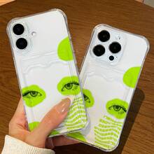 [24h Shipping From DE/FR/ES]Artistic Human Face Design Phone Case With Card Holder, Compatible With  16/16 Pro/16 Pro Max, Holds Cards And Photos, Fits  15/14/13/12/11, Transparent Four-Corner Reinforced Anti-Drop Full-Body Protective Casethe Perfect Present - A - View 7