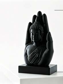 Black And White Buddha Hand Sculpture, Desktop Buddha Statue, Meditation Decor, Office Decor, Desktop Sculpture - Suitable For Home, Office And Other Scenes - Home Decor | Desktop Statue | Office Decor | Best Gift For Friends - Buddha's Hand Sculpture - View 4