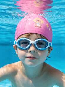 Children's Swimming Cap, Soft Silicone Material, Waterproof Anti-Slip High Elasticity, Suitable For 3-14 Years Old Boys And Girls, First Day Of School - Multicolor - View 3