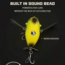 1pc 7g Water Cicada Floating Crawler Lure, Surface Ripple Floating Bass Fishing Hard Bait With Double Hooks, Strong Vibration Attracts Fish - Multicolor - View 3