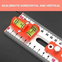 65cm Aluminum Alloy T-Square Woodworking Ruler, 4-In-1 Multi-Angle Measuring & Drilling Positioning Tool For Carpentry Cabinet Hole Layout, Precision Drafting - 65*5cm - View 4