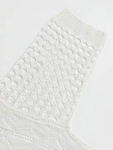 ASHKATIA 大尺碼波希米亞風針織罩衫，半透 3/4 袖，船領，夏季海灘穿搭，非定位印花度假風 - 彩色 - 查看 6