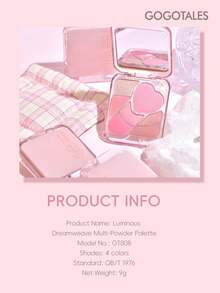 GOGO TALES Palet Makeup Multifungsi Dreamy Glow, Nuansa Klasik Bumi yang Mengkilap & Matte, Mudah Dibaurkan, Tahan Air & Keringat, Tahan Lama, Palet Perona Pipi & Mata 7-in-1, Cocok Untuk Pemula GOGOTALES - #G01 Kesadaran Manis - View 9