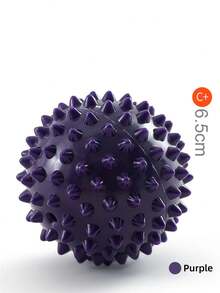 1pc PVC Portable 6.5cm Hedgehog Massage Ball Soft & Hard Spikes For Foot, Hand, Back Muscle Relaxation, Yoga, Stress Relief, Sensory Training Toy - Purple - View 2