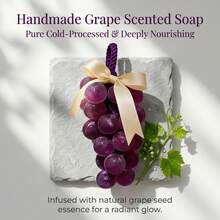 Handmade Macaron Grape Soap With Hanging Rope | Contains Shea Butter And Coconut Oil | 2-In-1 Facial And Body Cleanser | Exquisite Bath Fragrance Gift, Long-Lasting Fresh Fruity Scent - Deep Cleansing - View 10