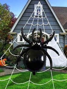 Balão de Folha de Aranha de Halloween 82x78cm Balão de Aranha Preto Grande, Adequado para Decoração de Festa de Halloween, Decoração de Terror de Casa Assombrada, Decoração de Entrada, Varanda e Quintal. - Visão 4