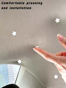 30pcs Universal Five-Point Star Car Headliner Fabric Fastener Clips, For Repairing Detached Headliner, Creative Decorative Flat Studs, Car Interior Trim Accessories - Five-pointed Star Ceiling Sticker - View 2