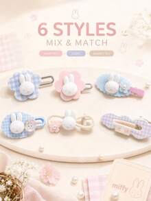 MIFFY Official Cute Kawaii Cream Style Rabbit Hair Clip, Pearl Flower No Trace Bang Side Barrette, Sweet Girly Versatile Hair Accessory For Women Girls, 2026 Viral Tk Ins Daily Hairstyle Decor Lovely Gift Limited Edition - Hair Clip - View 6