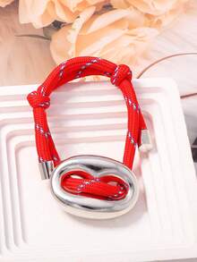 1pc Vintage Luxury Creative Maillard Pig Nose Woven Bracelet, Personalized Minimalist Niche Commuter Versatile Accessory For Women - Pig Nose Bracelet - View 6