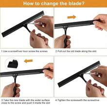 1pc Gold/Black/Silver Bathroom Squeegee, Shower Brush, Mirror Squeegee, Window Squeegee, Bathroom Accessories, Home Decor Essential Cleaning Tool, Metal Shower Rack Durable Cleaning Tool, Random Color And Style Set - Multicolor - View 12