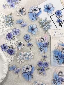 1 Pack 20pcs Matte Watercolor Floral Stickers, Vintage Journal DIY Collage Material For Diary - Flowers In a Dream - View 13