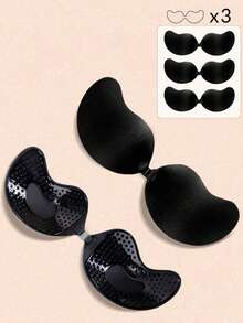 1/2Pcs Wire-Free Silicone Backless Self Adhesive Push Up Sticky Bra, Strong Support Reusable Invisible Bust Lifter For Wedding Gowns, Pool Parties, Summer Beach Dresses & Low Cut Outfits - Multicolor - View 36