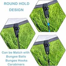 1pc Outdoor Tent Clip + 1pc Carabiner Set, Reinforced Windproof Tarp Clip, Tent Fixing Clip, Rain Cover Fixing Clip - Multicolor - View 12