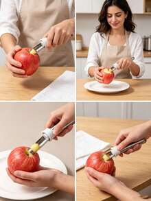 1pc Minimalist Kitchen Style All-In-One 2-In-1 Stainless Steel Apple Peeler And Corer, Equipped With Comfortable Grip Handle And Sharp Cutting Blade, Quickly Removes Fruit Cores And Separates Flesh, Multi-Functional Fruit And Vegetable Processing Tool, Essential Home Kitchen Accessory, Practical Kitchen Gift For New Year, Valentine's Day, Mother's Day, Father's Day, Graduation Season - Multicolor - View 5