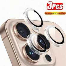 1套(3件)透明相機鏡頭保護貼，適用於 17/16/16e/16 Pro Max/16 Pro單鏡頭，相容 15 Pro Max/15/15 Pro/15 Plus/14 Pro Max/14 Pro/14/14 Plus/13 Pro Max/13/13 Pro/13 Mini/12 Pro Max/12/12 Pro/11，高清攝影，超薄鋼化玻璃鏡頭保護貼 - 無色 - 查看 7