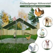 Run With Safety Lock And Waterproof PE Cloth, Metal Small Animal Enclosure For Chickens, Rabbits And Other Small Animals - 3 X 1, 5 X 2m - View 4