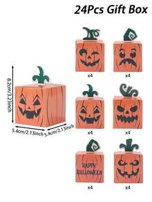 24 Stück Halloween Kürbis Süßigkeiten Boxen, Kürbis Orange Happy Halloween Papier Geschenkboxen, Halloween Party Favor Boxen, Trick Or Treat, Baby Shower Dekoration, Halloween Geburtstag Mini Snack Boxen, Herbst Ernte, Herbst Deko, Herbst Dekoration, Halloween Dekoration, Halloween Party Dekoration, Halloween Geschenk, Tisch Deko, Party Zubehör, Party Favor - Kürbisorange - Übersicht 5