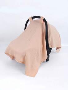 1pc Baby Solid Color Basket Cover, Solid Color Gauze Baby Car Seat Sunshade, Adjustable Quick-Release Multi-Function Soft Baby Stroller Cover, Essential Outdoor Baby Item, Perfect Gift For Baby! - Multicolor - View 14