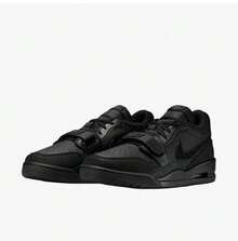 Nike Men's Cushioned Casual Sports Wear-Resistant Basketball Shoes IQ9784-001 - Black - View 2