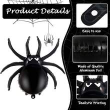 Balão de Folha de Aranha de Halloween 82x78cm Balão de Aranha Preto Grande, Adequado para Decoração de Festa de Halloween, Decoração de Terror de Casa Assombrada, Decoração de Entrada, Varanda e Quintal. - Visão 5