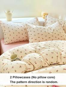 2-Piece Set, Fresh Floral Print, Super Soft, Cute Girl Pattern, Fresh And Compact, Suitable For Spring/Summer Students, Bedding, Pillow Inserts Not Included, Twin/Full/Queen/King - Multicolor - View 2