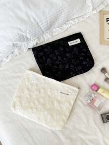 MEYOU FAIRY AGG, Bolsa de cosméticos de gran tamaño fresca y minimalista para mujeres, bolsa con forro interior, neceser de viaje portátil, bolso de mano, bolsa versátil para almacenamiento de productos de cuidado de la piel, organizador de productos de higiene femenina, regalo para mamá o novia, estuche de bolígrafos para estudiantes - Multicolor - Ver 4