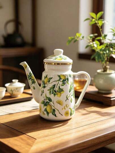1 Stück Vintage Emaille Kaffeekanne mit schmalem Ausguss, Pour-Over-Kanne, Teekanne für Zuhause, Kaltwasserkanne, Ölkanne, Milchtee-Kanne, Kaffeekanne für Zuhause, Emaille-Wasserkanne, Kaltwasserkanne, Küchen-Ölkanne, japanische hitzebeständige Emaille-Teekanne, Emaille-Kaffeekanne, verdickte Emaille-Ölkanne, Retro-Restaurant-Teekanne, Milchtee-Kanne