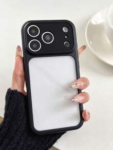 Nouvelle coque de téléphone intelligente, à la mode & mignonne, coque de protection, minimaliste créative personnalisée, matériau 3-en-1, épaissie 2,8 mm, couleur unie colorée, sensation premium mate et douce pour la peau, rose, bleu, noir, blanc, plaque arrière transparente, couverture complète anti-chute, compatible avec iPhone 11/12/13/14/15/16/17/17 Pro Max/17 Pro/12 Pro/12 Pro Max/13 Pro/13 Pro Max/14 Pro/14 Pro Max/15 Pro/15 Pro Max/16 Pro Max/16 Pro - Noir - Voir 3