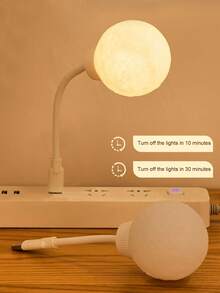 1pc Eid Mubarak Night Light, Smart Voice Control Small Night Light With 3 Lighting Modes, English Voice Control, Creative Plug-In Moon Lamp, USB Bedside Lamp With Timer, Eid Gift & Decor, Adapter Not Included - Multicolor - View 7