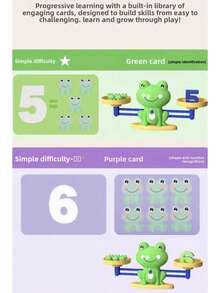 Cute Little Frog Balance Scale Math Weighing Toy, Baby Number Quantity Matching Balance Scale, Number Blocks With Cognitive Exercise Cards, Develops Children's Number Sense And Logical Thinking, Early Education Interactive Teaching Tool For Boys And Girls - Multicolor - View 13