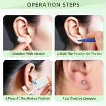 1/2/4/6/8/10PCS Disposable Ear Piercing Gun Built-In Silver White Diamond Stud Earrings For Home Self Ear Piercing Kit - Multicolor - View 9