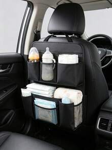 Multi-Pocket Car Seat Back Organizer, Baby Travel Storage Bag, Rear Seat Hanging Bag, Can Store Diapers, Bottles, Toys And Snacks - Multicolor - View 8