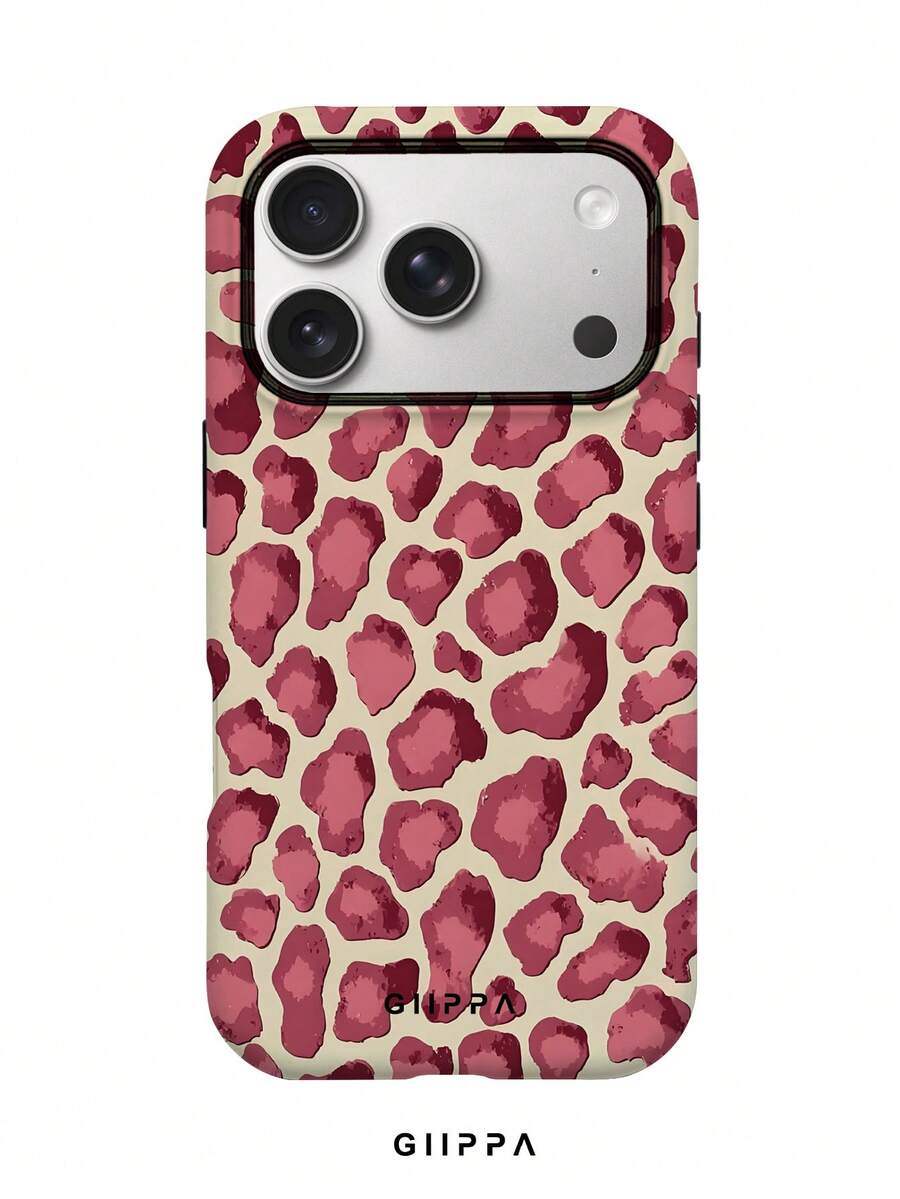 GIIPPA 1pc Pink Leopard Print Design, Phone 17 Pro Max Phone Case, Compatible With Phone 16 Pro Max, 15 Pro Max, 14 Pro Max, Korean-Style High-End Fashionable And Fun Phone Case, Compatible With 11/12/13/14/15/16 Pro Max Plus, Elegant Design Suitable For Men And Women, Perfect Gift For Girlfriend On Christmas, Valentine's Day, Easter, Wedding Season And Birthday! - Multicolor - View 1