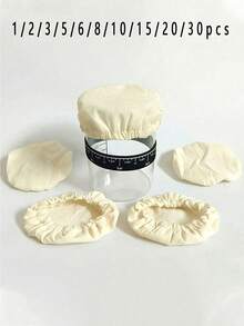 1/2/3/5/6/8/10/15/20/30 piezas Fundas elásticas reutilizables de tela, adecuadas para tanques de fermentación de yogur y pan, y fermentación de kombucha, perfectas para la organización de la cocina - Ver 1