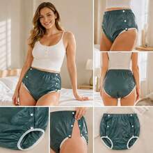 Reusable TPU Leak-Proof Pants, Side Snap Closure, Soft Elastic Waistband, Machine Washable - View 5