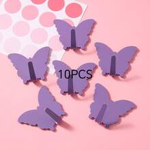5PCS/10PCS/3PCS Butterfly-Shaped Stainless Steel Hooks - Strong Adhesive Wall Hooks, No Drilling Required, Suitable For Dorms And Bathrooms, Essential Room Decor, Key Rack, Floating Shelf, Storage Rack, Christmas Decorations, Hooks, Door Hangers, Bedroom, Clothes Rack Wall Key Hooks - Multicolor - View 10