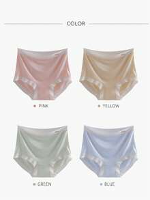 [4pcs/Pack]High Waist Maternity Panties For Early, Mid And Late Pregnancy, Belly Support, Color Block Letter Design, Comfortable Triangle Panties, Non-Binding - Multicolor - View 10