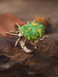 1pc Enamel Rhinestone Animal Ring, Vintage Insect Crab Lobster Bird Design, Unique Niche Style Women's Finger Ring, Suitable For Daily Wear And Vacation Outfits - Multicolor - View 17