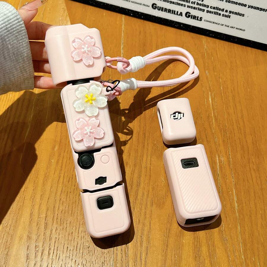 Floral Pattern Camera Protective Case For Pocket 3 Camera, Camera Shell With Anti-Loss Lanyard - View 1