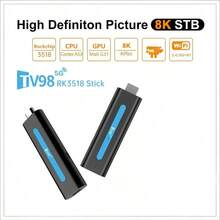 Q96 OHP TV98 RK3518 電視棒，Android 14 系統，雙頻 WiFi (4G/5G) 支援，8K 高畫質影片，語音遙控器，預裝應用程式，64G 記憶體，支援 IPTV - 藍色 - 查看 8